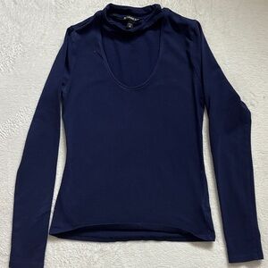 Express Deep Blue Long Sleeve Top